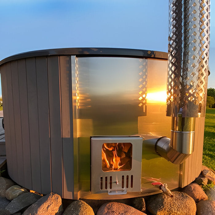 SaunaLife 6-Person Wood-Fired Hot Tub | Model S4B/S4N