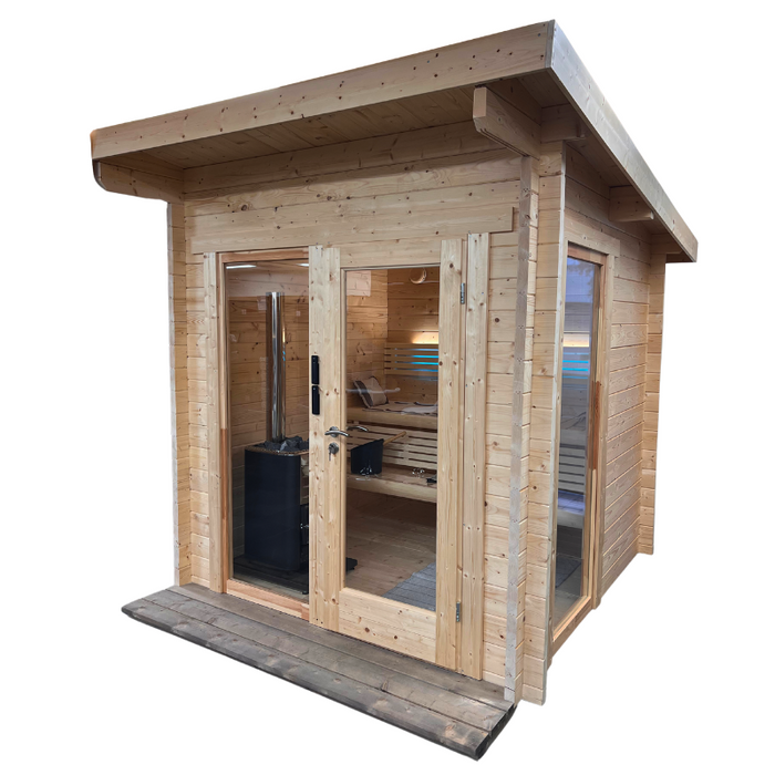 SaunaLife 6-Person Outdoor Traditional Cabin Sauna | Model G4