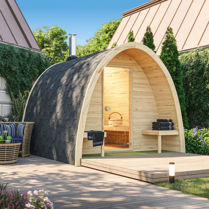 SaunaLife 4-Person Outdoor Traditional Pod Sauna | Model G3