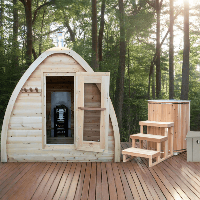 Dundalk Leisurecraft Canadian Timber 2-4 Person Outdoor Traditional MiniPOD Sauna | CTC77MW