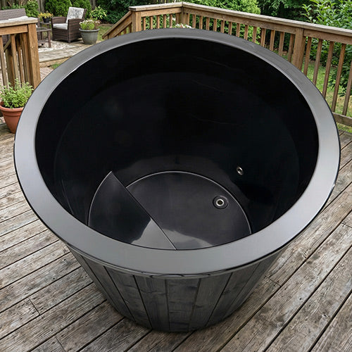 SaunaLife 1-Person Black Thermo-Pine Cold/Hot Plunge Tub w/ Water Chiller/Heater | Model S1B