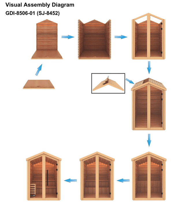 Golden Designs Savonlinna 3-Person Red Cedar Outdoor Sauna & Harvia Traditional Electric Heater Kit | GDI-8503-02