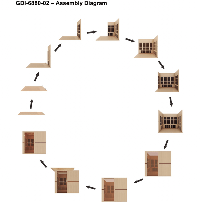 Golden Designs Catalonia 8-person Full Spectrum Near Zero EMF Infrared Sauna | GDI-6880-02
