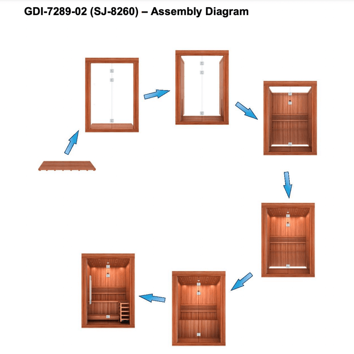 Golden Designs Sundsvall 2-Person Indoor Sauna & Harvia Traditional Electric Heater Kit | GDI-7289-02