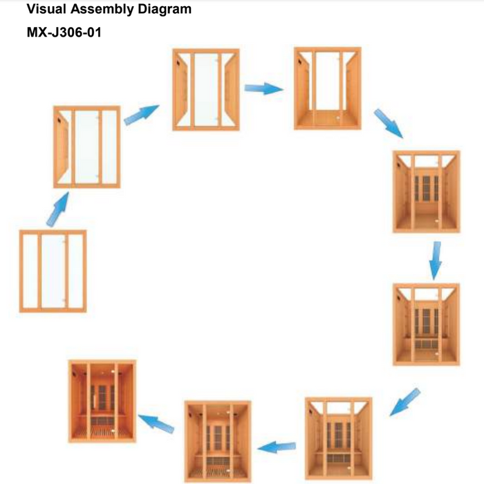 Maxxus Bellevue 3-Person Low EMF FAR Indoor Infrared Sauna + Red Light Therapy | MX-J306-01