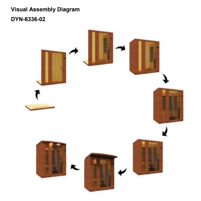 Dynamic Lugano 3-person Low EMF FAR Indoor Infrared Sauna + Red Light Therapy | DYN-6336-02