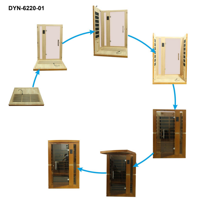 Dynamic Vittoria 2-person Low EMF FAR Indoor Infrared Sauna + Red Light Therapy | DYN-6220-01