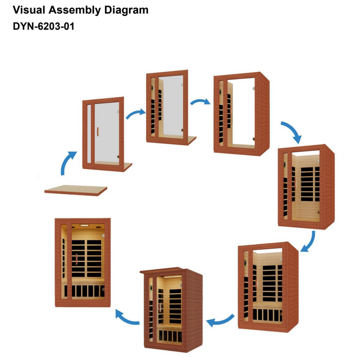 Dynamic Cordoba 2-person Low EMF FAR Indoor Infrared Sauna + Red Light Therapy | DYN-6203-01