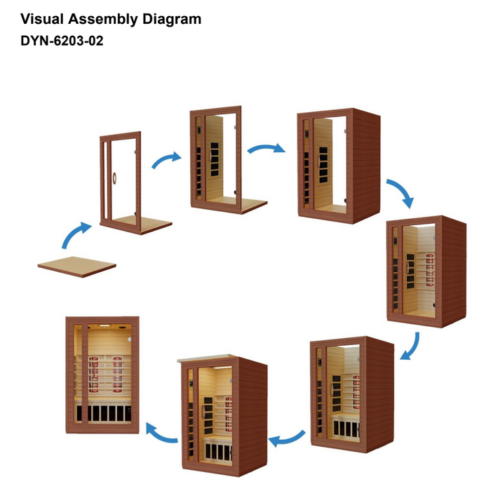 Dynamic Cordoba 2-Person Near Zero EMF Full Spectrum Indoor Infrared Sauna + Red Light Therapy | DYN-6203-02 FS