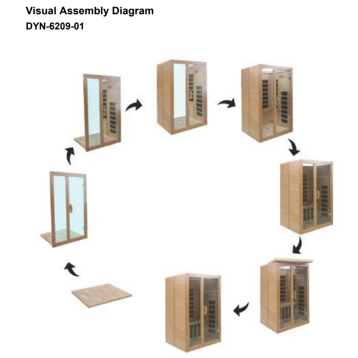 Dynamic Serena 2-person Full Spectrum Near Zero EMF Indoor Infrared Sauna + Red Light Therapy | DYN-6229-03 FS