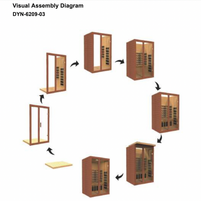 Dynamic Santiago 2-Person Full Spectrum Near Zero EMF Indoor Infrared Sauna + Red Light Therapy | DYN-6209-03 FS