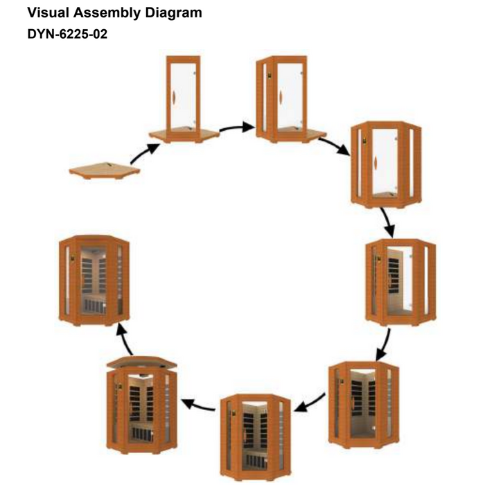 Dynamic Heming Elite 2-person Corner Ultra Low EMF FAR Indoor Infrared Sauna + Red Light Therapy | DYN-6225-02 Elite