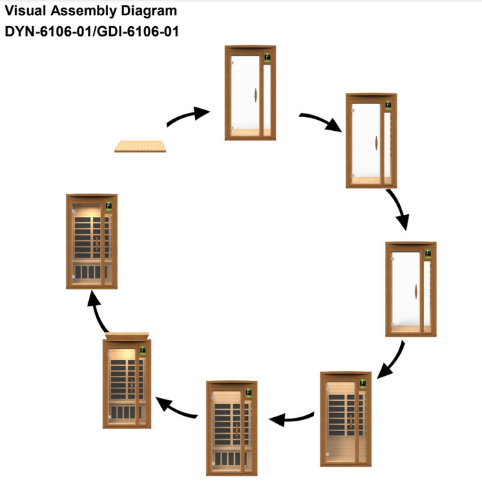 Dynamic Barcelona 1-2-person Low EMF FAR Indoor Infrared Sauna + Red Light Therapy | DYN-6106-01