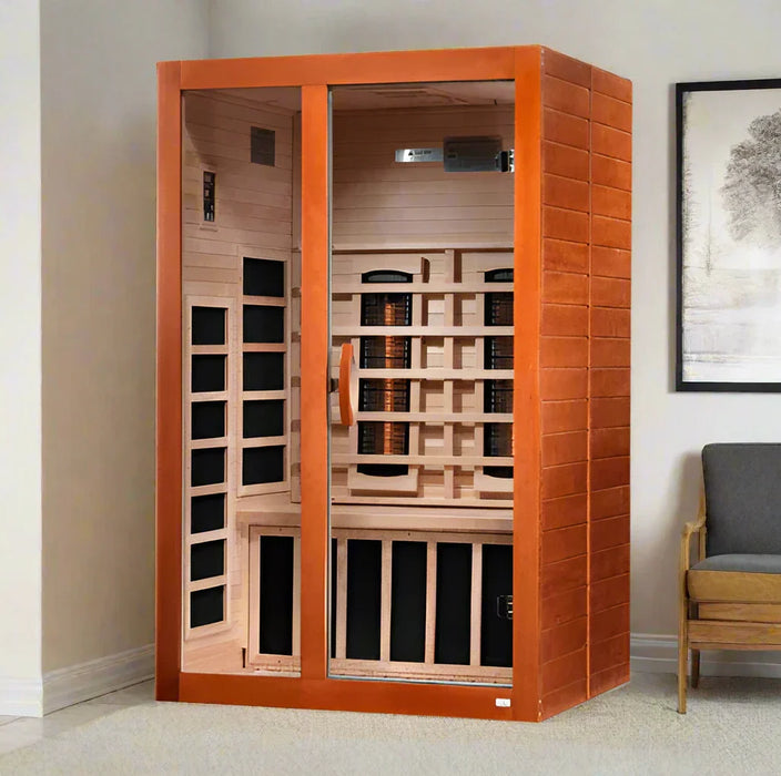 Dynamic Santiago 2-Person Full Spectrum Near Zero EMF Indoor Infrared Sauna + Red Light Therapy | DYN-6209-03 FS
