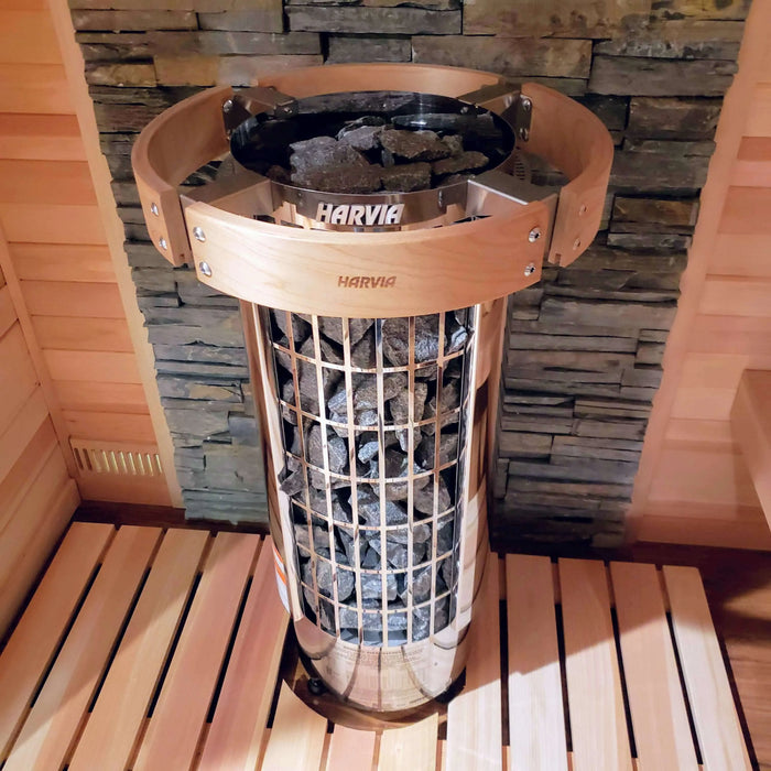 Harvia Cilindro Half Series 240V Electric Heater Package w/ Digital Controller and Wifi and Stones
