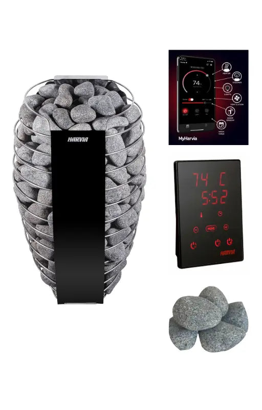 Harvia Spirit SP90E Electric Sauna Heater Package Harvia