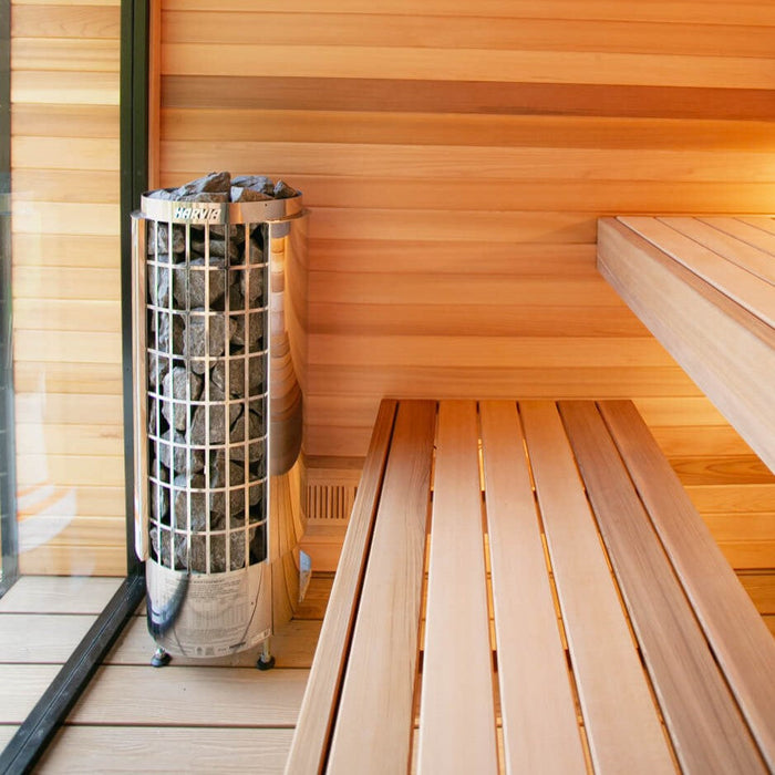 Harvia Cilindro Half Series 240V Electric Heater Package w/ Digital Controller and Wifi and Stones