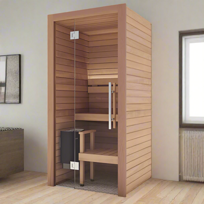 Auroom Cala Glass Mini 1-Person Traditional Indoor Sauna