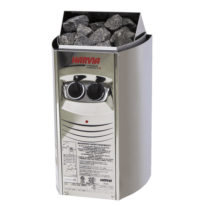 Harvia Vega Compact 120V/240V Electric Sauna Heater w/ Built-In Knob Controls - 1.9/3.5kW