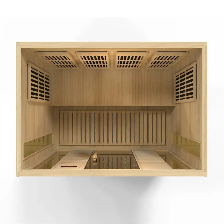 Golden Designs Maxxus 4-Person Low EMF Far Infrared Sauna – Canadian Hemlock
