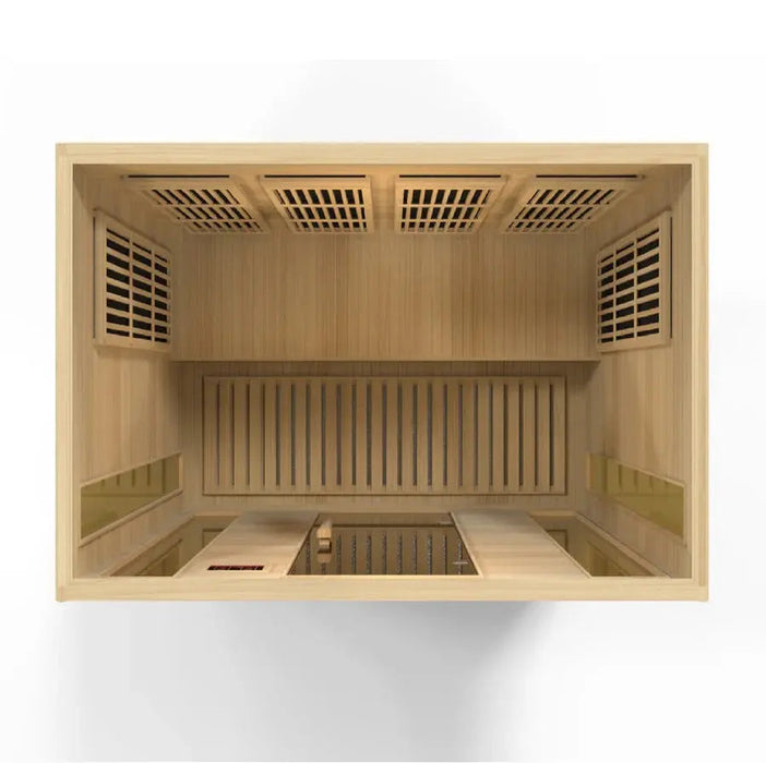 Maxxus 4 Person Low EMF FAR Infrared Sauna Canadian Hemlock | MX-K406-01 Golden Designs