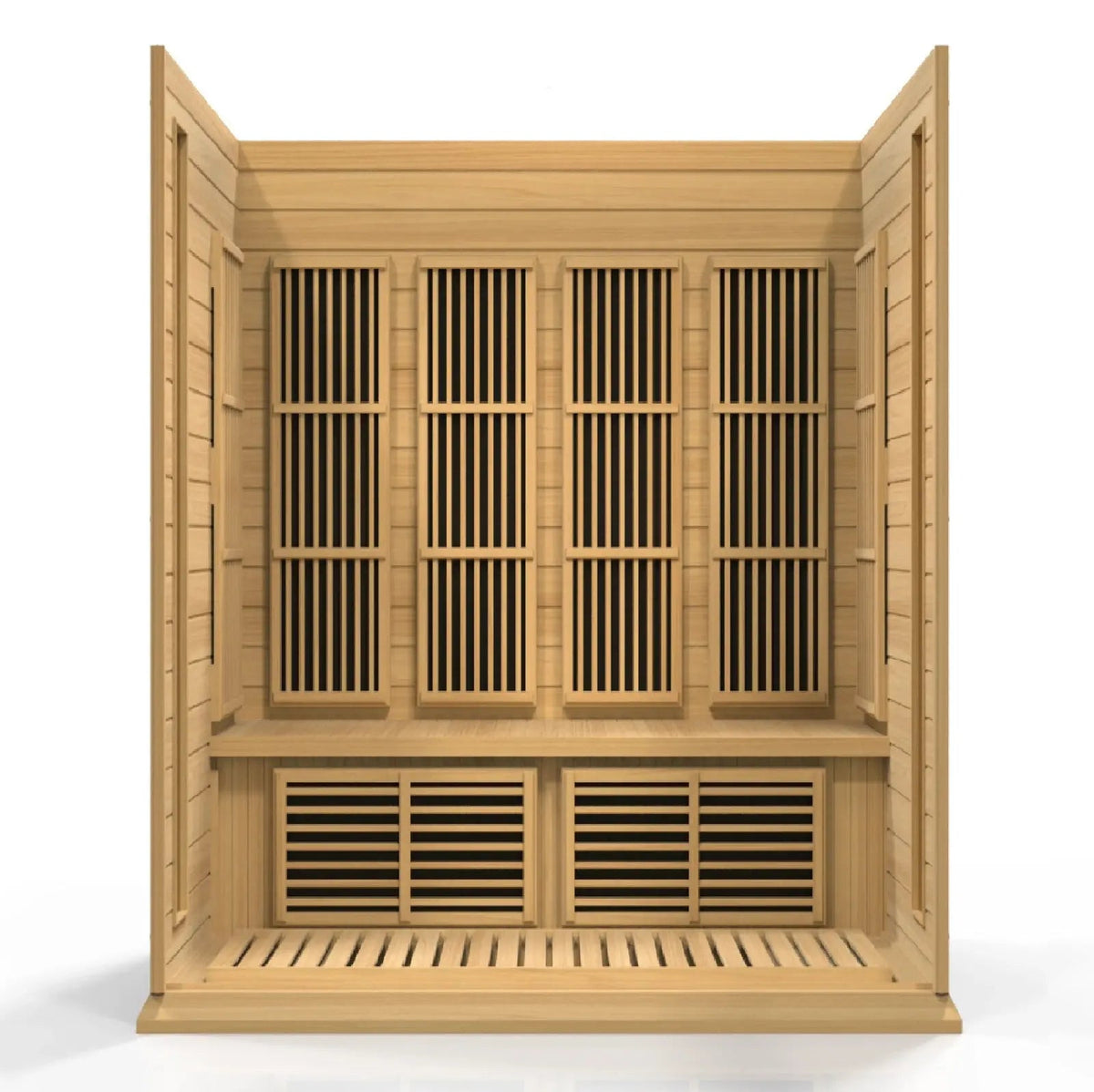 Golden Designs Maxxus 4-Person Low EMF Far Infrared Sauna – Canadian Hemlock