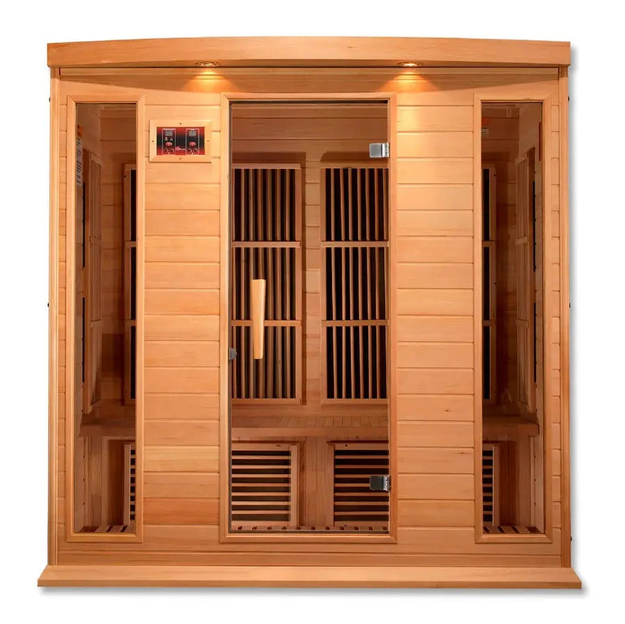 Golden Designs Maxxus 4-Person Low EMF Far Infrared Sauna – Canadian Hemlock