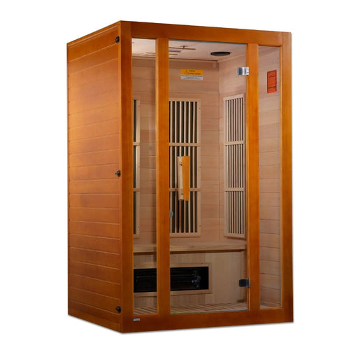 Maxxus Aspen Dual Tech 2-person Low EMF FAR Infrared Sauna Canadian Hemlock | MX-J206-02S Golden Designs