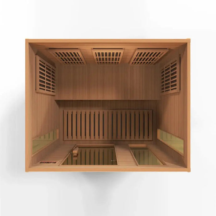 Maxxus 3-Person Low EMF FAR Infrared Sauna Canadian Red Cedar | MX-K306-01-CED Golden Designs
