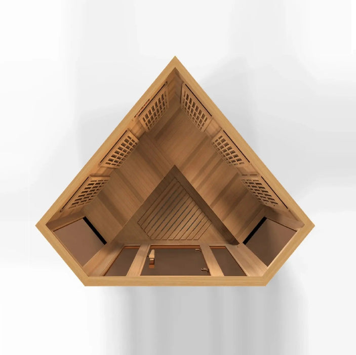 Maxxus 3 Person Capacity Corner Low EMF Far Infrared Sauna Canadian Red Cedar | MX-K356-01 Golden Designs