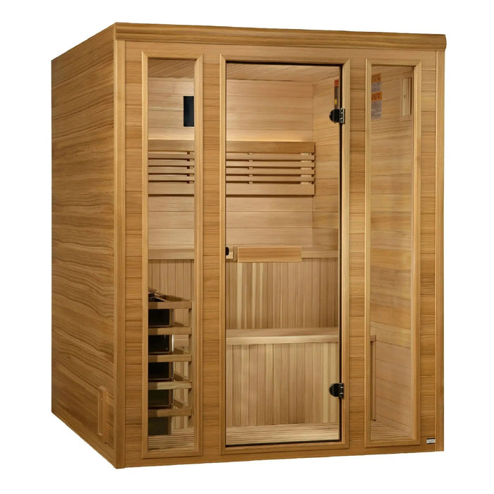 Golden Designs Engelberg 6-Person Indoor Sauna & Harvia Traditional Electric Heater Kit | GDI-7060-01 Golden Designs