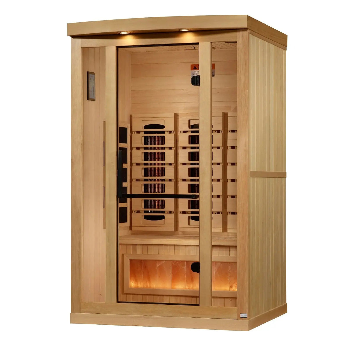 Golden Designs 2025 Reserve Edition 2-Person Full Spectrum PureTech Near Zero EMF Far Infrared Sauna with Himalayan Salt Bar – Canadian Hemlock