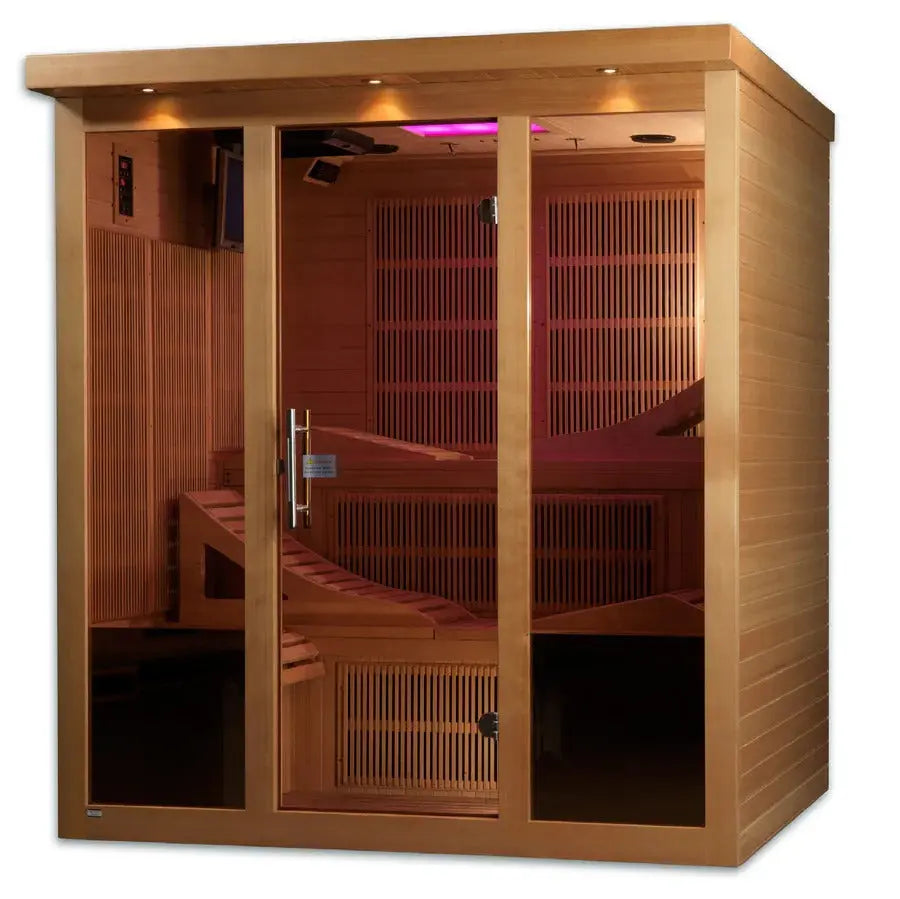 Golden Designs Monaco 6-Person PureTech Near Zero EMF Far Infrared Sauna – Canadian Hemlock