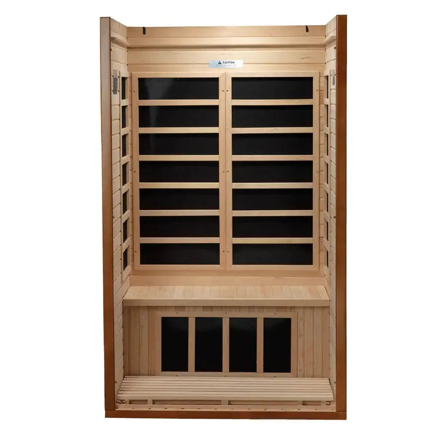 Golden Designs Dynamic Barcelona 1–2 Person Low EMF Far Infrared Sauna – Canadian Hemlock