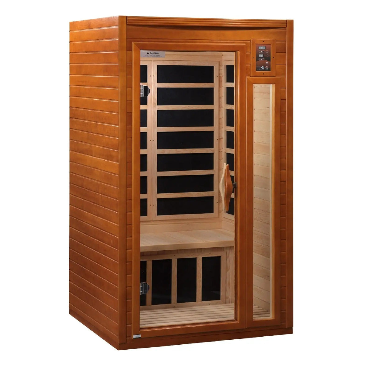 Golden Designs Dynamic Barcelona 1–2 Person Low EMF Far Infrared Sauna – Canadian Hemlock