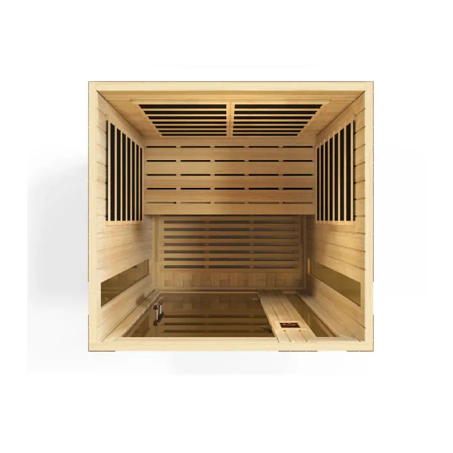 Golden Designs Dynamic Vittoria 2-Person Low EMF Far Infrared Sauna – Canadian Hemlock