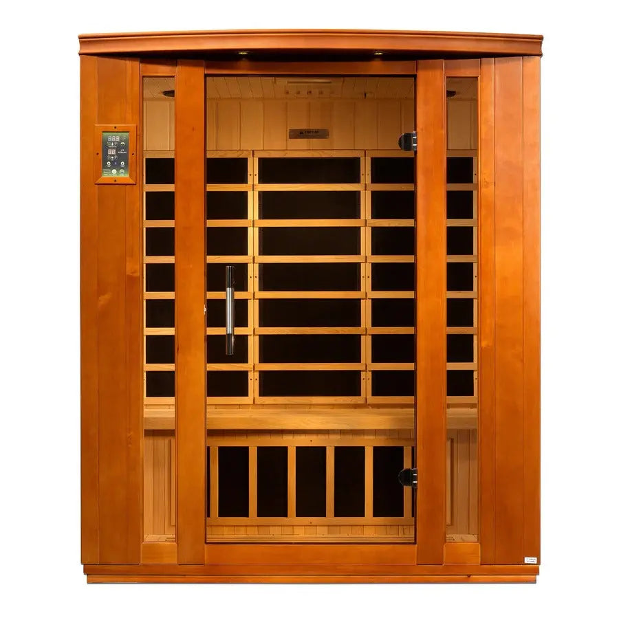 Golden Designs Dynamic Bellagio 3-Person Low EMF Far Infrared Sauna – Canadian Hemlock