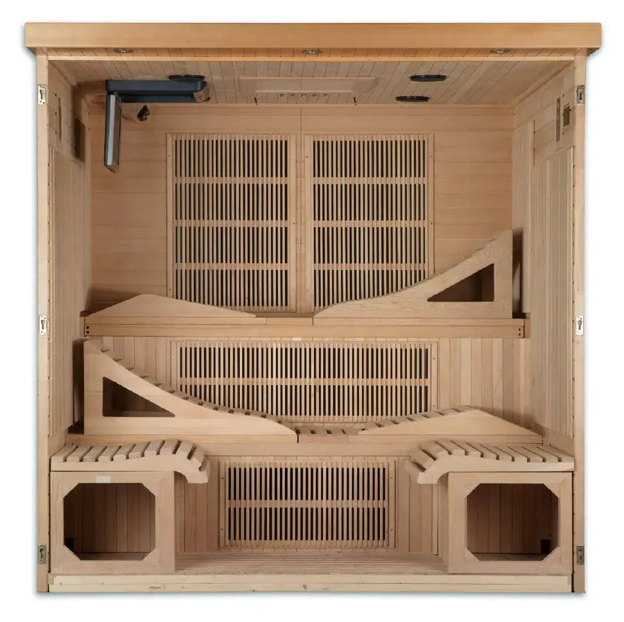 Golden Designs Dynamic Monaco 6-Person Ultra Low EMF Far Infrared Sauna – Canadian Hemlock