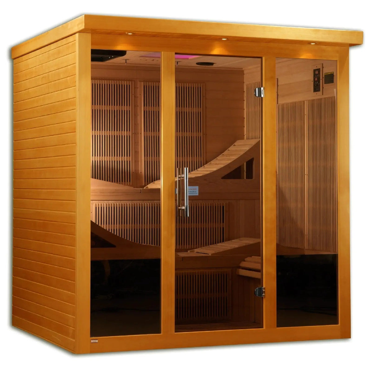 Golden Designs Dynamic Monaco 6-Person Ultra Low EMF Far Infrared Sauna – Canadian Hemlock