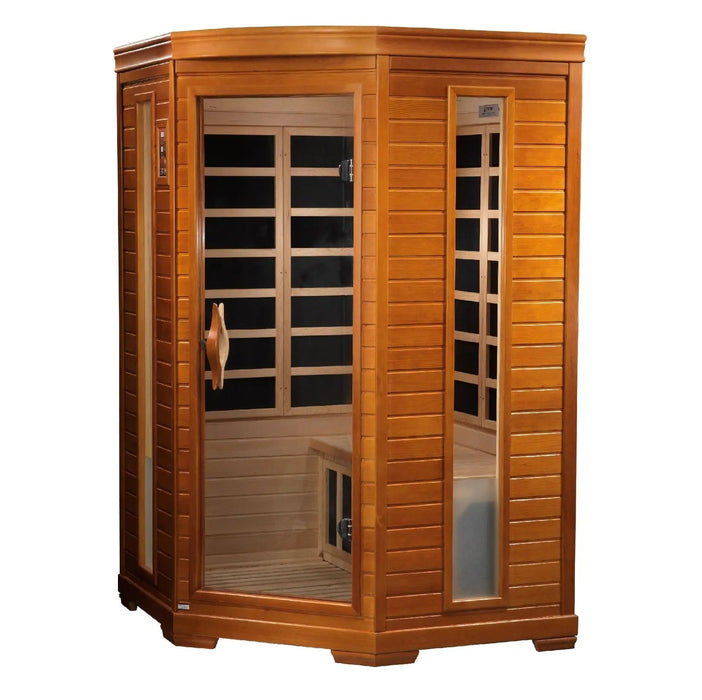 Dynamic Heming Elite 2-person Corner Ultra Low EMF FAR Infrared Sauna | DYN-6225-02 Elite Golden Designs