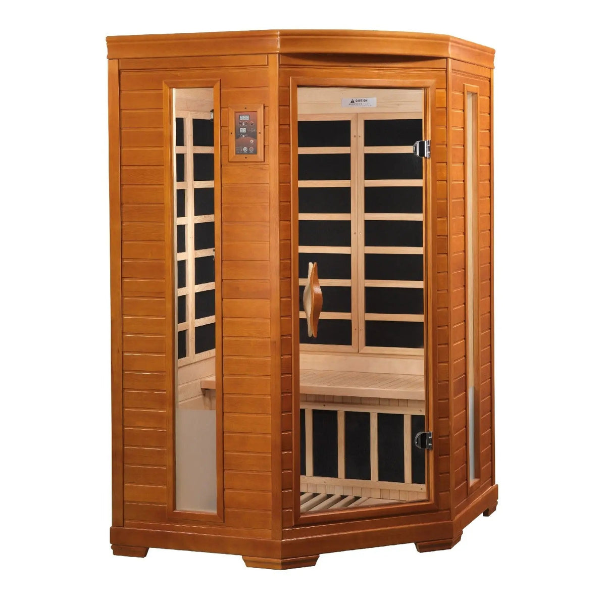 Golden Designs Dynamic Heming Elite 2-Person Corner Ultra Low EMF Far Infrared Sauna – Canadian Hemlock