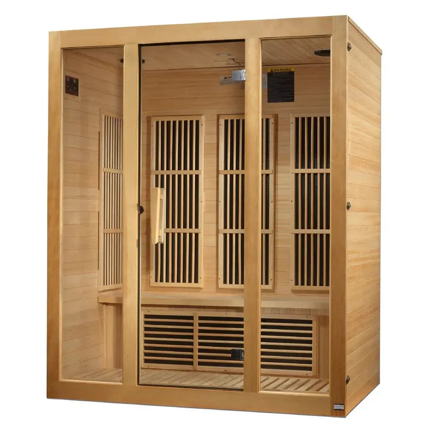 Golden Designs Maxxus Bellevue 3-Person Low EMF Far Infrared Sauna – Canadian Hemlock