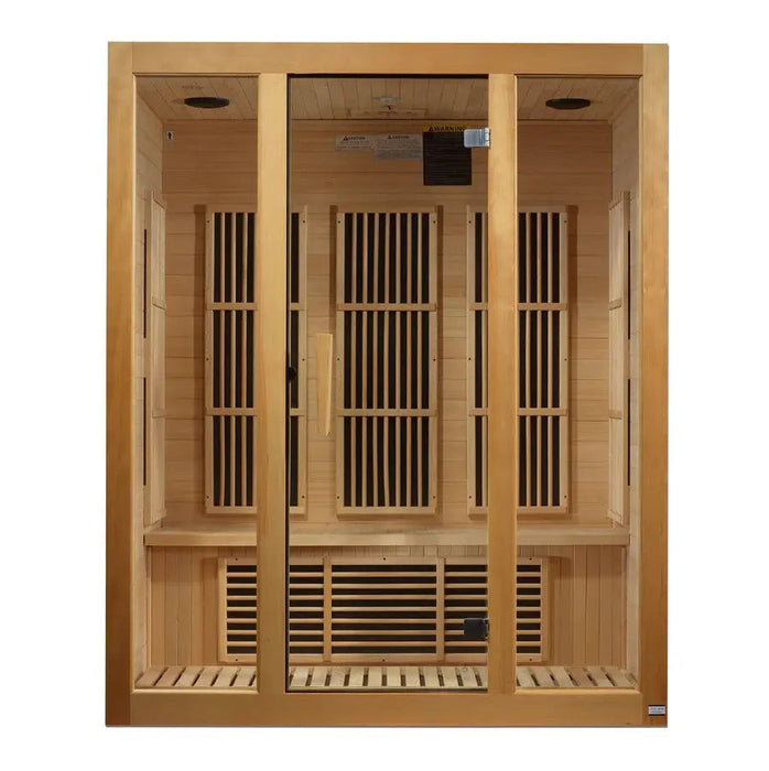 Maxxus Bellevue 3-Person Low EMF FAR Infrared Sauna Canadian Hemlock | MX-J306-01 Golden Designs