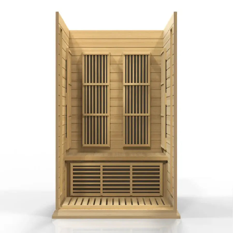 Golden Designs Maxxus 2-Person Low EMF Far Infrared Sauna – Canadian Hemlock