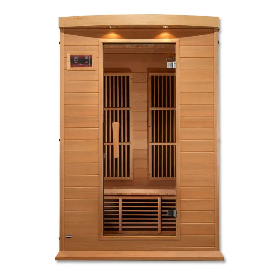 Golden Designs Maxxus 2-Person Low EMF Far Infrared Sauna – Canadian Hemlock