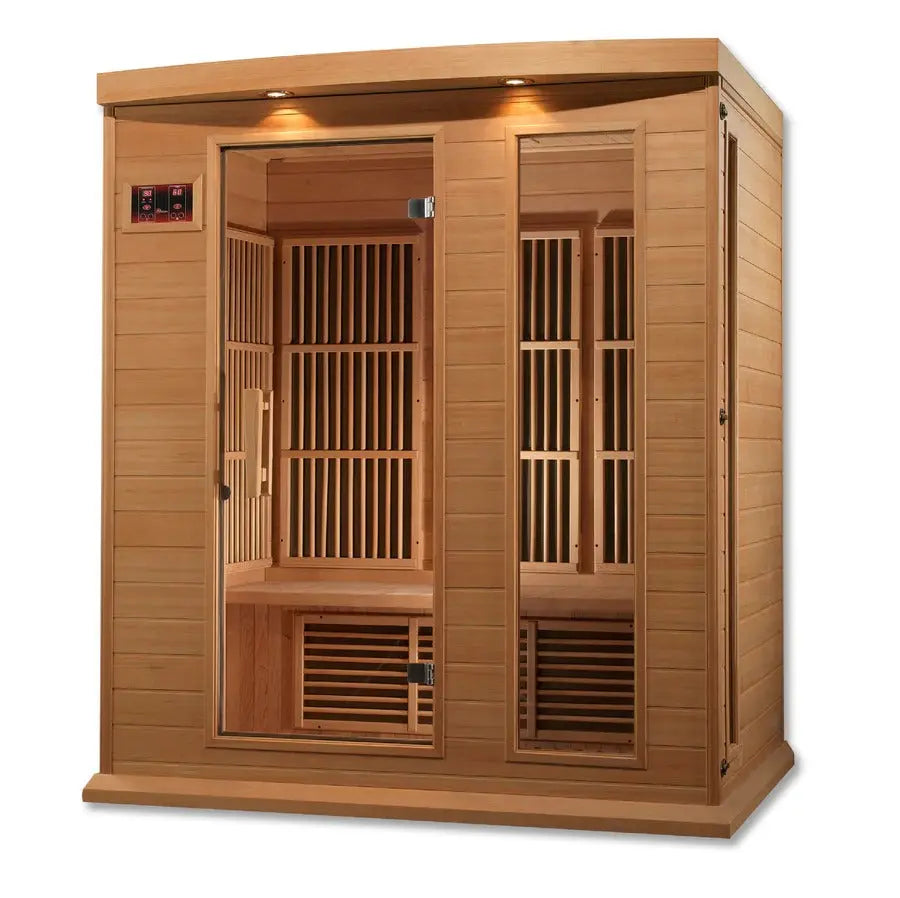 Golden Designs Maxxus 3-Person Low EMF Far Infrared Sauna – Canadian Hemlock
