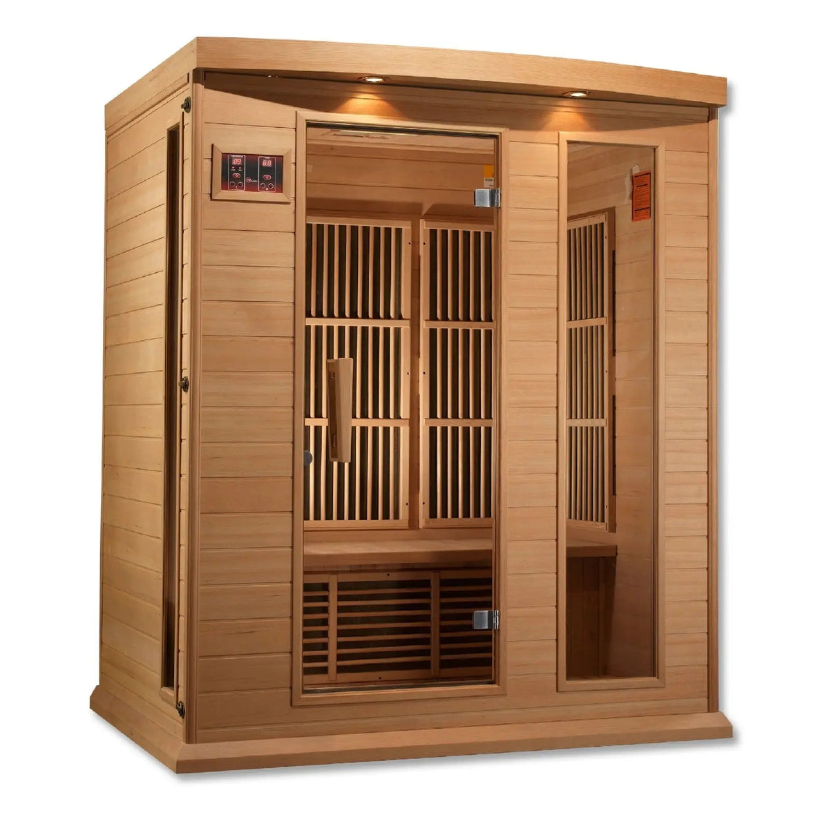 Golden Designs Maxxus 3-Person Low EMF Far Infrared Sauna – Canadian Hemlock