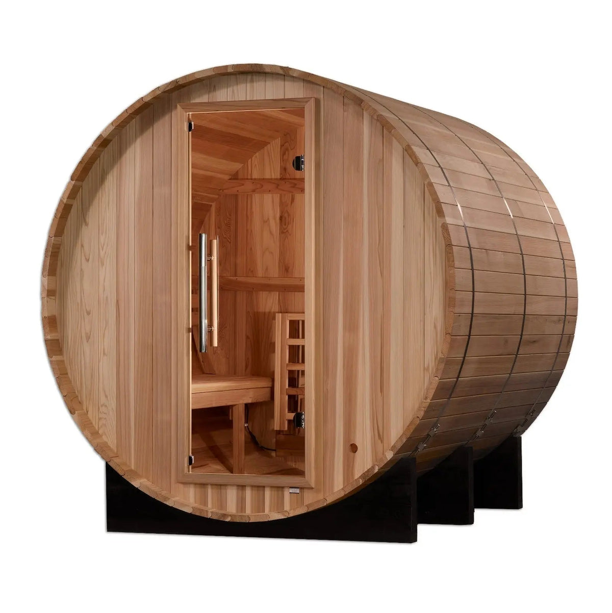 Golden Designs Arosa 4-Person Barrel Traditional Sauna – Pacific Cedar