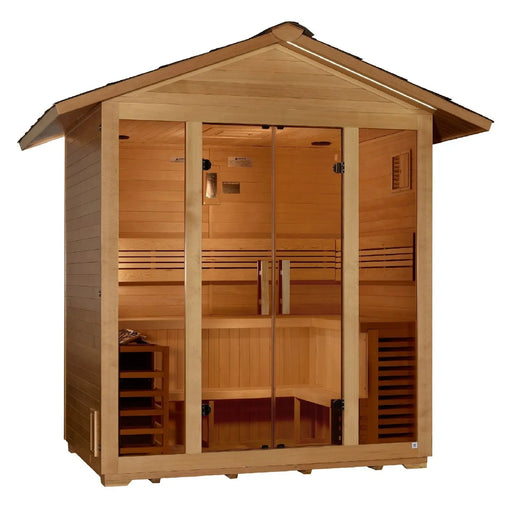 Golden Designs Vorarlberg 5-Person Outdoor Sauna & Harvia Traditional Electric Heater Kit | GDI-8105-01 Golden Designs