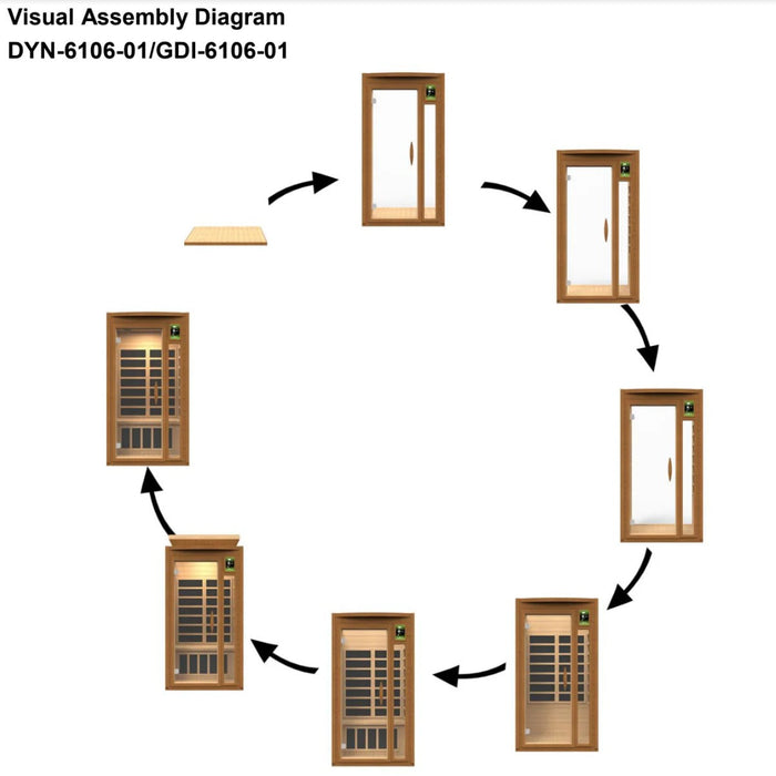 Dynamic Barcelona 1-2 person Low EMF FAR Infrared Sauna | DYN-6106-01 Golden Designs